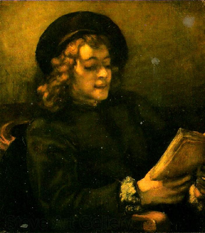 Rembrandt van rijn portratt av titus Spain oil painting art